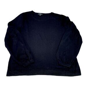 Lord Taylor Sweater Womens L Black Pullover Bishop Sleeve Scoop Neck Goth Witch